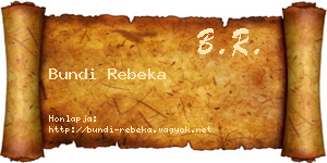 Bundi Rebeka névjegykártya